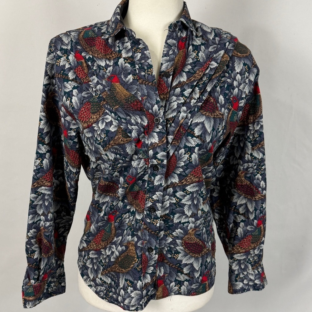 VTG 70s Kenny Rogers Karman Western Bird Print Button Up Shirt Sz 5/6